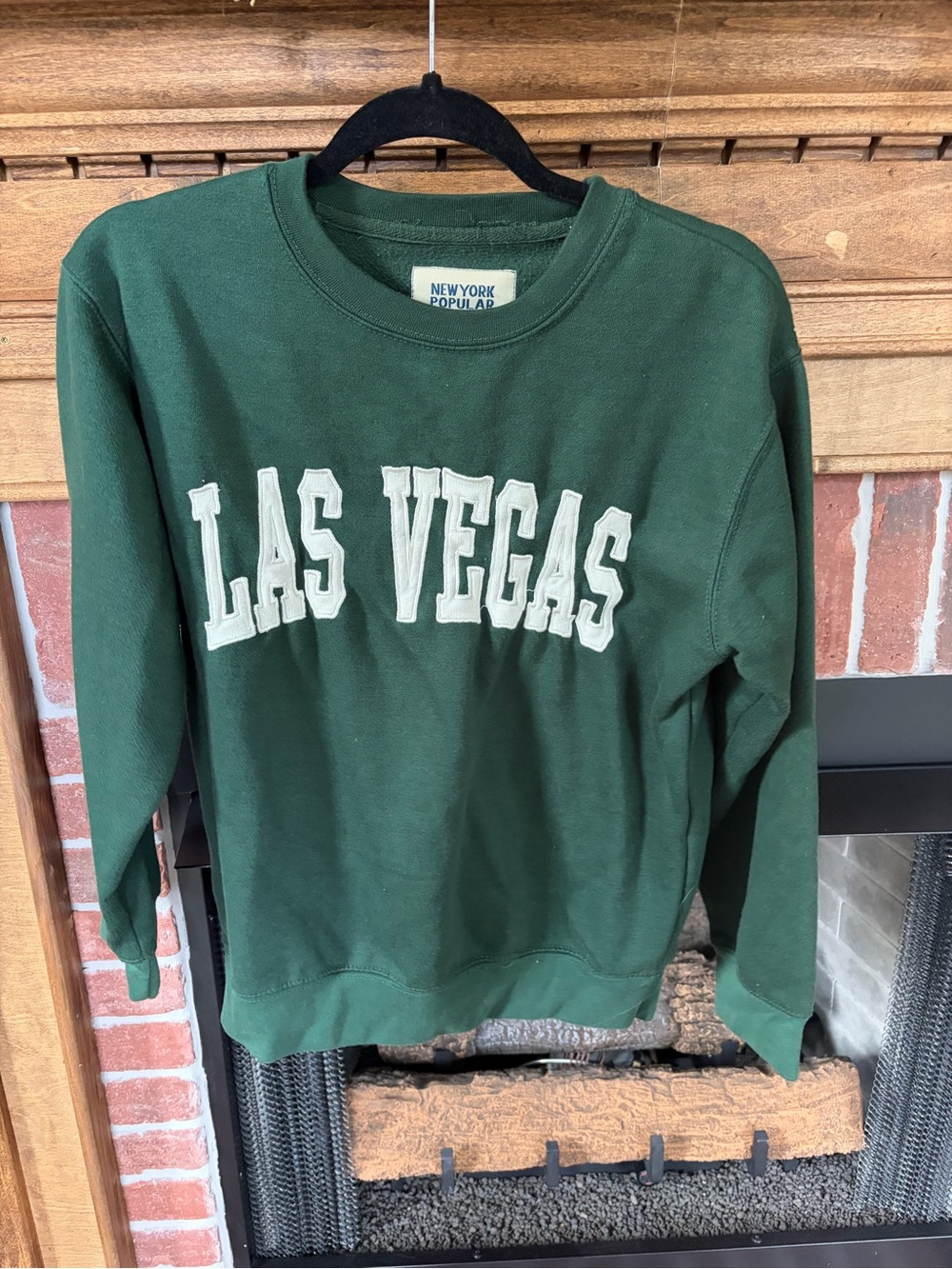 New York Popular Forest Green 'Las Vegas' Crewneck Sweatshirt